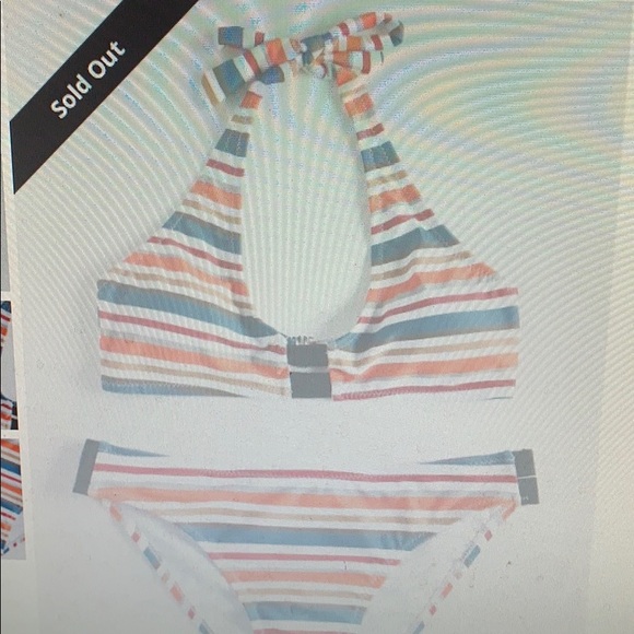 Zaful Padded Halter stripe Bikini NWT (sold out!) - Picture 2 of 8